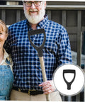 Man holding D Shaped Shovel Handle Replacement Ergonomic Plastic Grip For Gardening Durable Lightweight Spade Handle outdoors