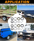 GREPSPUD 2-set trailer hub bearing kit for 1-1/16" straight axles; includes L44649/L44610 bearings, D-style washers, seals, cotter pins.