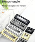 Two Piece Aluminium Alloy Flip Handle Hidden Door Pull Handles Set for Recessed Drawers Cabinets Multiple Finishes Displayed