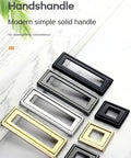 Hidden Exposed Door Pull Handles Set, 2 Pieces Aluminum Alloy Flip Handles Recessed Drawer Knobs With Screws, Gold Finish