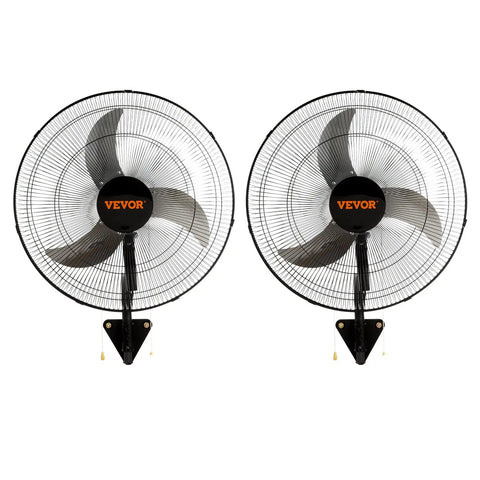 Two Pack 20 Inch Wall Mount Fans With Oscillation, 3 Speed High Velocity Industrial Fans For Indoor Garage Workshop