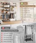Ultimate Wall Mounted Closet Organizer Game Changer With Hefty Industrial Pipe Build showcasing organized clothes and shelves.