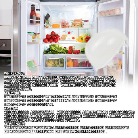 Easy Install Refrigerator Led Light Bulb Replacement For Whirlpool Models W11549780 W11520324 illuminated open fridge