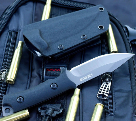 Fixed Blade Knife With Full Tang 420HC Stainless Steel For Outdoor EDC, Hunting, And Survival, G10 Handle, Kydex Sheath