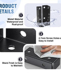 Beefy Heavy Duty Metal Deck Railing Bracket Connector For Vinyl Fence Panels To Posts Adjustable Mount Black Finish details