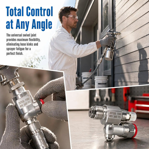 Cleanshot Shut Off Swivel Joint Replacement For 7/8 Inch Airless Paint Sprayers Stainless Steel Construction Pro Grade Valve Assembly Easy Install Complete Package No Extra Parts Needed Durable Leak Free Performance on airless sprayer