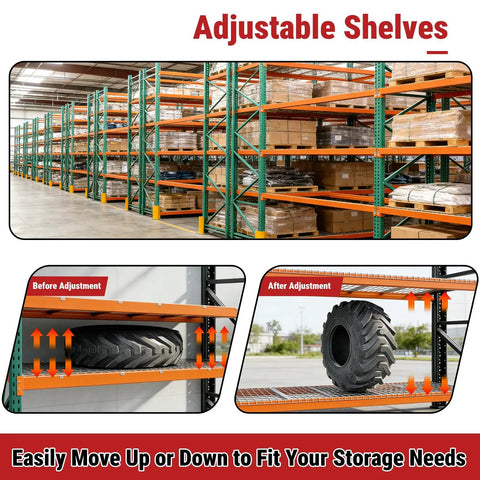 Heavy Duty Industrial Pallet Racking System With Rock Solid Q235 Steel Build And 4062 Lbs Capacity Per Bay For Warehouse Garage Workshop Storage And Everyday Gear Needs