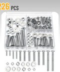 Heavy Duty Bolt Nut And Washer Kit For DIY Projects And Home Repairs, 226 Piece Assortment displayed in organizer box