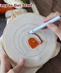 Punch Needle Coaster Kit For Beginners And Adults With Patterns Tools Yarns Hoop Adhesives Coaster Holder And Easy To Follow Instructions For Plant Themed DIY Fun Embroidery Craft in use