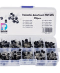 Transistor Assortment Kit 250 Pieces NPN PNP BJTs TO 92 Tinkerers For DIY Electronics Arduino Prototyping And Repair 10 Types In Organized Storage Box Kit