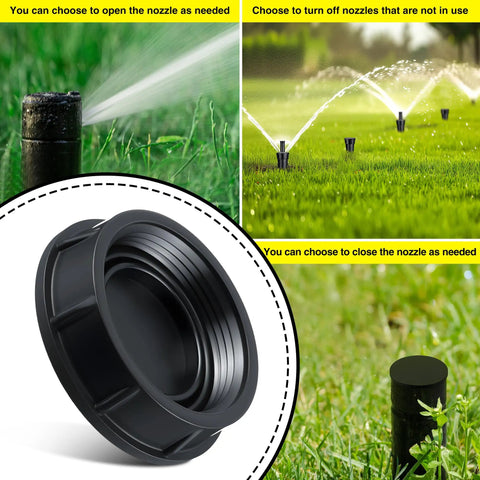 3 Pack Sprinkler Head Cap Set For Hunter Pro Spray Sprinklers With Fluoroelastomer Seals, Black Cap With O Rings installed view