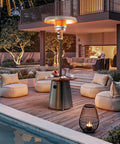 50000 BTU Outdoor Patio Heater With Round Table Design Premium 304 Stainless Steel Burner Triple Protection System