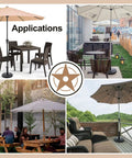 Collage showing Weighted Patio Umbrella Base 23lbs Heavy Duty Outdoor Umbrella Stand in various outdoor settings