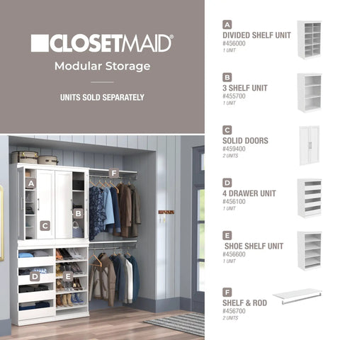 Versatile Modular Storage Shelf With Three Adjustable Shelves Stackable Closet Organizer Featuring Clean Trim Solid Backing Easy Peasy Setup For Ultimate Home Organization Game Changer