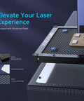 Front view of XNEONLab honeycomb laser bed with aluminum panel, 400 × 400 mm working area, for XTool D1/D1 Pro.