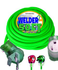 Heavy Duty Welder Extension Cord 50 Ft 8 Gauge 6-50 Plug 250V NEMA 6-50 With Lighted End ETL Listed UL Approved