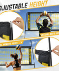 12 Foot Portable Volleyball Net For Backyard Beach Play Freestanding Adjustable Height Indoor And Outdoor Use With Carry Bag Ideal