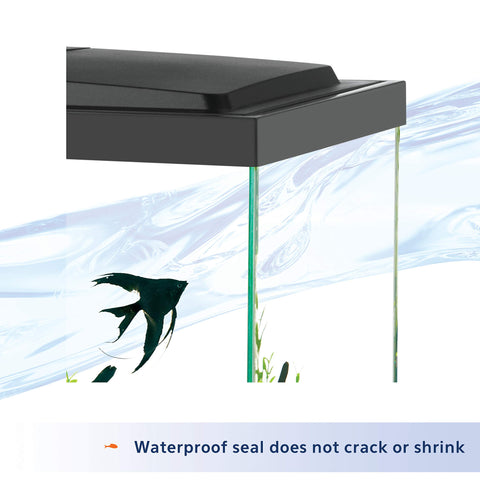 Clear Silicone Aquarium Sealant 3 Ounce Tube Waterproof And Flexible Bond For Freshwater And Saltwater Tanks Non Toxic Safe For Fish Easy To Apply Long Lasting Sealant That Stops Leaks Without Cracking Or Shrinking illustration with fish in tank