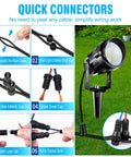 Low Voltage Landscape Lighting With Connectors DIY Friendly AC DC 12 24V IP67 Waterproof spotlight and connection process guide