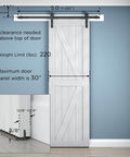 5 Ft Barn Door Hardware Kit With Classic J Track For 30 Inch Wide Sliding Door Panel installed in interior space.