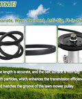 Heavy Duty 97 Inch V Belt for 40 Inch Deck Lawn Mower and Garden Tractor Replaces 37X87 37X87MA 037X87 037X87MA Durable OEM Replacement with Easy Install and Long Lasting Performance, black V-belt close-up
