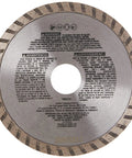 Pro Grade Diamond Blade For Masonry Dry Cutting With Continuous Rim And Seven Eighths Inch Arbor For Four Point Five Inch Disc