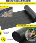 Tough As Nails Heavy Duty Landscape And Driveway Fabric 13x115 ft Weed Barrier Road Fabric for Erosion Control, 3.5 oz woven