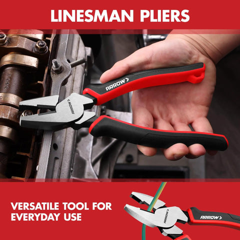 3 Piece Pliers Set Including 8.5 Inch Linesman, 8 Inch Needle Nose Pliers, 6 Inch Diagonal Cutter, Comfortable Ergonomic Anti Slip Handle, Carbon Steel Construction For Durable And Precise Gripping For Basic Home Repairs.