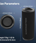 Dimensions of 60W Outdoor Bluetooth Speaker With IPX8 Waterproof, Dual Pairing, True Wireless Stereo, Built In Mic, Bluetooth 5.4