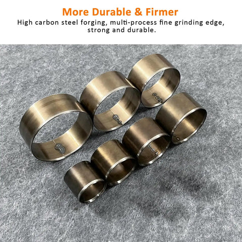 Leather Circle Cutter Set, 7 Piece Circle Punch Tool Kit 20mm To 50mm, high carbon steel round cutting dies on gray background