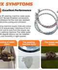 Heavy-Duty Stainless Steel Washing Machine Hoses 4 Ft with Three Quarter Inch 90 Degree Elbows Red and Blue 2 Pack Burst-Proof