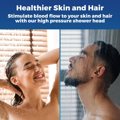 People enjoying High Flow Rain Shower Head With Anti Clog Silicone Nozzles 2.5 GPM Removable Restrictor Easy Clean Adjustable
