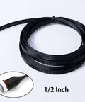 50ft Expandable Braided Cable Sleeve For 1/2 Inch And 1/4 Inch Wires Flexible Braided Wire Sleeving Cable Wrap Mesh Loom