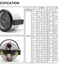 52mm Fuel Level Gauge Kit With Tank Sending Unit for Boats, RVs, and Marine Equipment, 12V Universal Water and Fuel Sender, 2-Inch Gauge Meter, Plug-And-Play Rugged Marine Sensor for Accurate Fuel Readings, side view with rear terminals