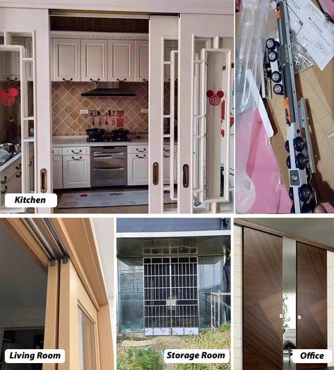 Soft Close Pocket Door Hardware With Track Kit For Sliding Barn Doors And Closet Doors Top Mount Guide System Installation
