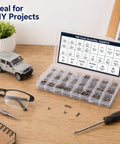 1260 Piece Small Stainless Steel Nuts And Bolts Assortment Kit Heavy Hitter Cross Pan Head Screws Rust Proof Build in organized tray