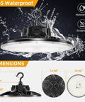 UFO LED High Bay Light 300W 43500 Lm 5000K Up And Down Lighting Shop Light With 110V Plug for warehouse, IP65 waterproof