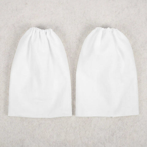 Heavy Duty Canvas Sandblast Sleeves For Sandblasting Cabinets Abrasion Resistant Arm Guard Workwear, two white sleeves with elastic cuffs.