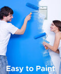 Heavy Duty No Hassle Slick Seamless 22 By 30 Drywall Inlay Access Panel For Walls And Ceilings Quick Release Door Concealed Hinges Easy Setup Aluminum Mill Finish Built Tough with painters applying blue paint.