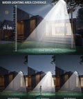 1500W Solar Street Light Outdoor Waterproof Dusk To Dawn Motion Sensor Flood Lights IP67 Ultra Bright 966 LED Beads illuminating yard