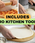 Ultimate 16 Inch Pizza Stone Set With Handles For Oven Or Grill Cordierite Round Stone Plus Wood Pizza Peel And Cutter