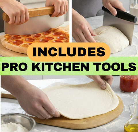 Ultimate 16 Inch Pizza Stone Set With Handles For Oven Or Grill Cordierite Round Stone Plus Wood Pizza Peel And Cutter