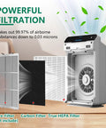 Five Pack Replacement Filter Set For C545 True Post Filter S Compatible with 1712009600 air purifier showcasing filtration layers