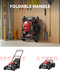 Powerful 21 Inch Self Propelled Gas Lawn Mower With 170cc OHV Engine And Forced Air Cooling foldable handle storage