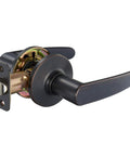 Oil Rubbed Bronze Straight Door Lever Passage Lockset with reversible install, ANSI BHMA Grade 3, for 1 3/8 to 1 3/4 inch doors