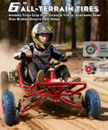 Rider on 2.2HP Gas Powered Go Kart For Adults And Kids, gnarly 2 stroke off road ride with 6 inch all terrain tires