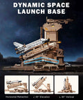 Space Shuttle 3D Puzzle For Adults With Lighting on a dynamic launch base showcasing horizontal, angled, and vertical positions.