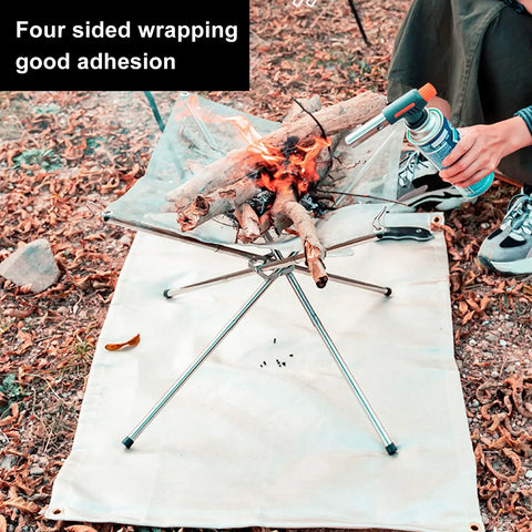Fire Pit Mat For Bonfire And Grillin Sessions, 0.43 Inch Thick Glass Fiber Fireproof Blanket in outdoor setting.