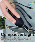 Dope Retractable USB C Cable For Motion Boom Speaker 100W Fast Charge 3 In 1 USB C USB A Micro USB Five Preset Lengths From 10 To 42 Inches Tangle Free Portable Charger Cord Jet Black, compact retractable cable with 3 connectors