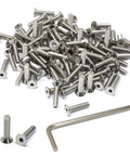 100 Pcs 8-32 Stainless Steel 304 Hex Socket Flat Head Cap Screws Kit, 3/4 Inch Length, 0.160 Inch Diameter, 32 TPI Countersunk Head
